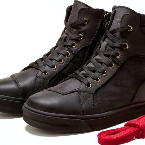 BORLENI Motorcycle Shoes Brown Leather Protective-0